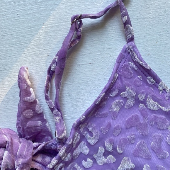 Shein Plus Size Burnout Velvet Leopard Print High Waist Bikini Set - Picture 9 of 10